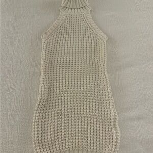 Nasty Gal White Ribbed Knit Mini Dress